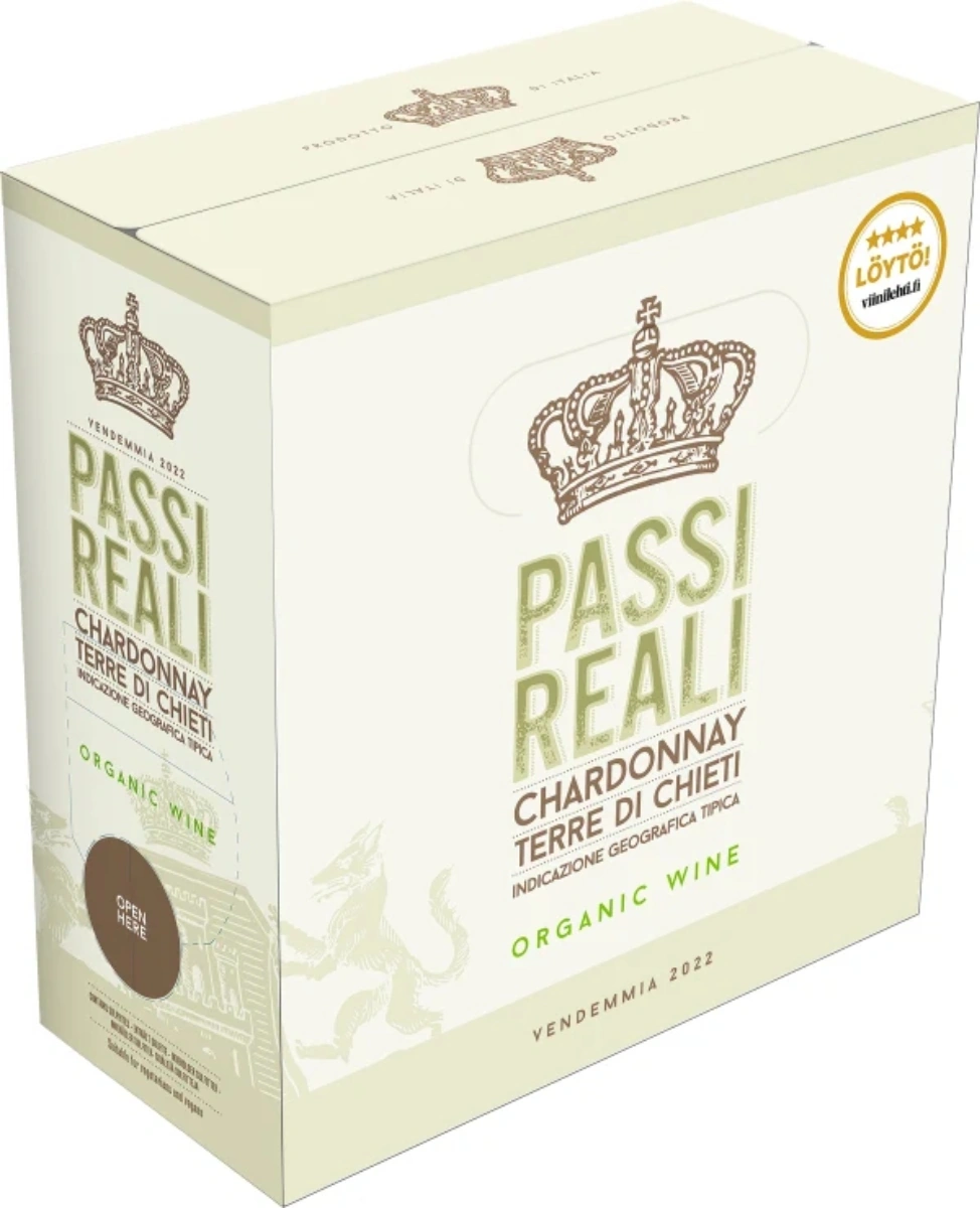 Passi Reali Organic Chardonnay hanapakkaus